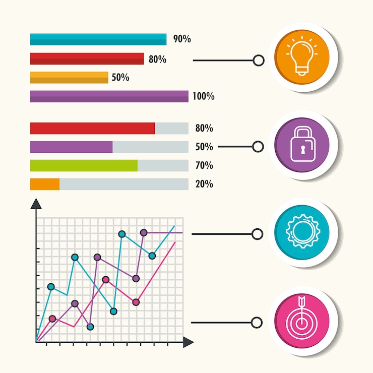 Vettore infografica modello imposta icone