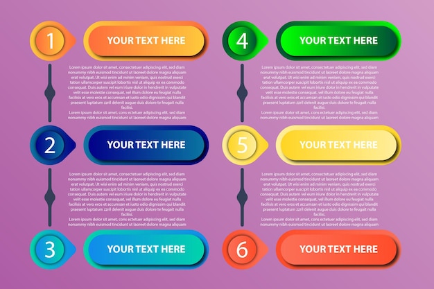 Infografica per passaggi professionali per affari e presentazione