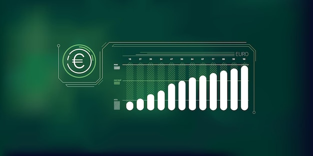 Infografica semplice astratta sulla crescita dei prezzi in euro