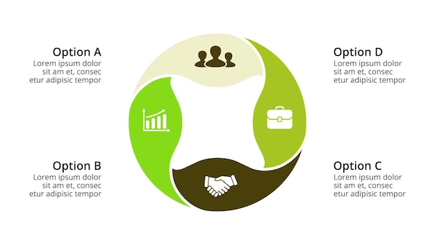 Infografica sull'ecologia Concetto di cura dell'ambiente Modello di presentazione della natura in 4 passaggi