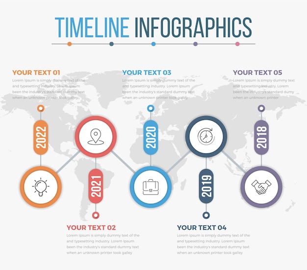 Infografica Timeline orizzontale