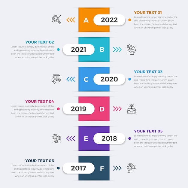 Infografica timeline verticale moderna
