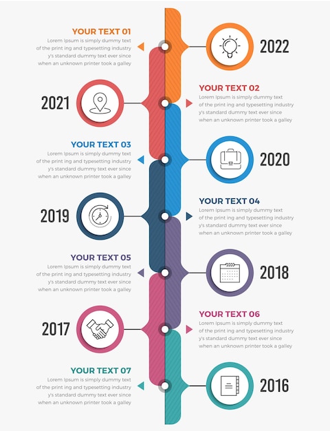 Infografica timeline verticale moderna