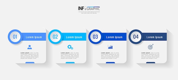 Infographics di affari di quattro punti