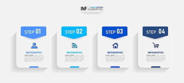 Infographics di affari di quattro punti
