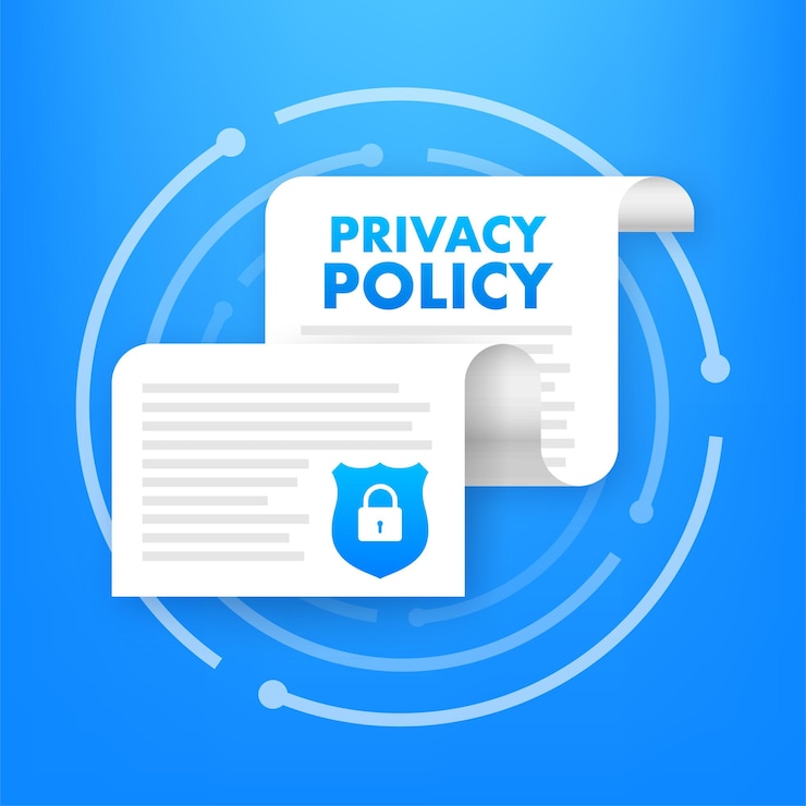 Vettore informativa sulla privacy protezione dei dati illustrazione di riserva di vettore di sicurezza informatica