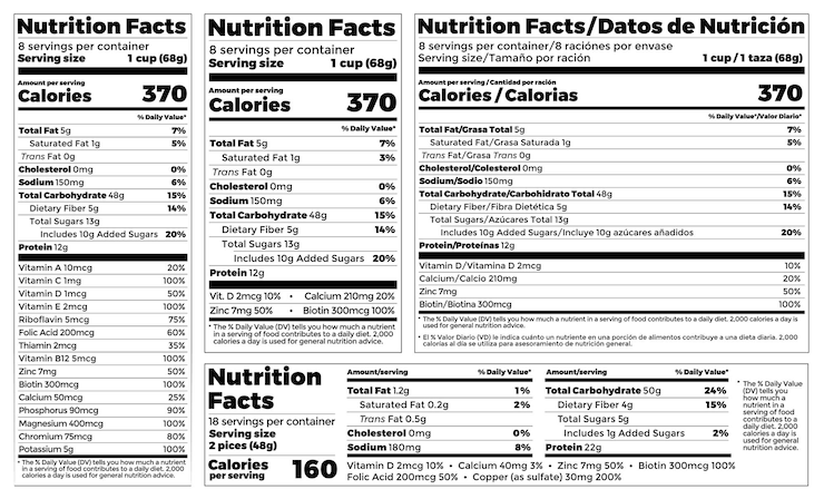 Vettore informazioni nutrizionali modello di progettazione dell'etichetta per il contenuto alimentare vettore che serve elenco di grassi e calorie dietetiche per il fitness integratore alimentare sano informazioni nutrizionali per lo sport delle proteine linee guida standard americane