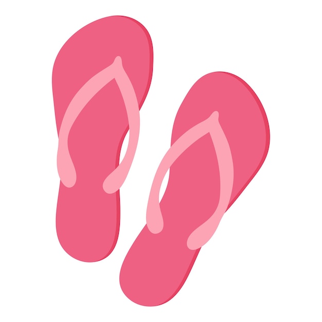 Infradito isolati su sfondo bianco Icona pantofola Pantofole rosa Illustrazione vettoriale