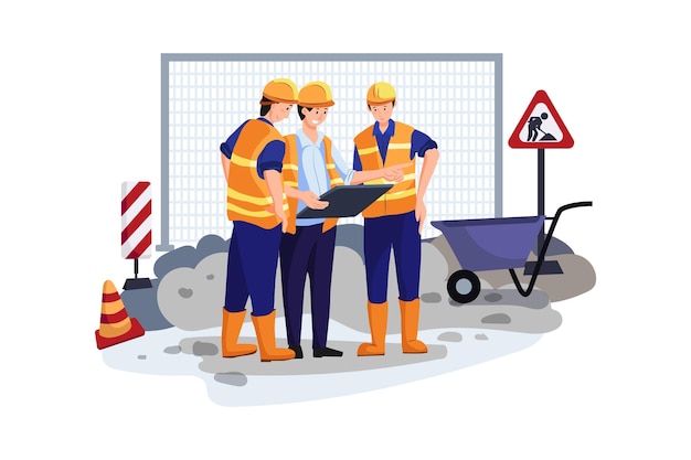 Ingegnere di cantiere che fa standup di routine