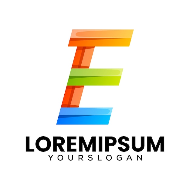 iniziali della lettera E design creativo del logo
