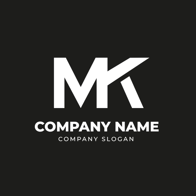 Iniziali MK Monogramma Logo Design Vettore Moderno