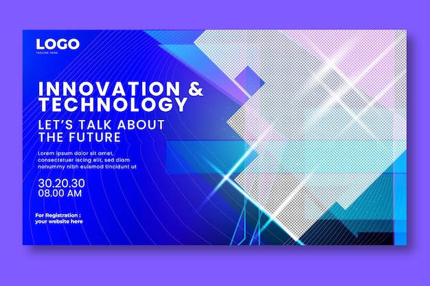 innovazione metaverso orizzontale webinar tecnologia virtuale e futura innovazione al neon discount vendita banner design