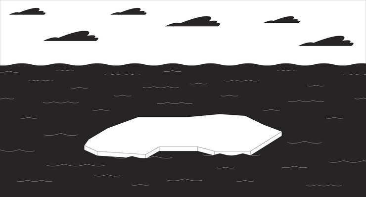 Vettore inquinamento atmosferico da impianti industriali illustrazione in bianco e nero