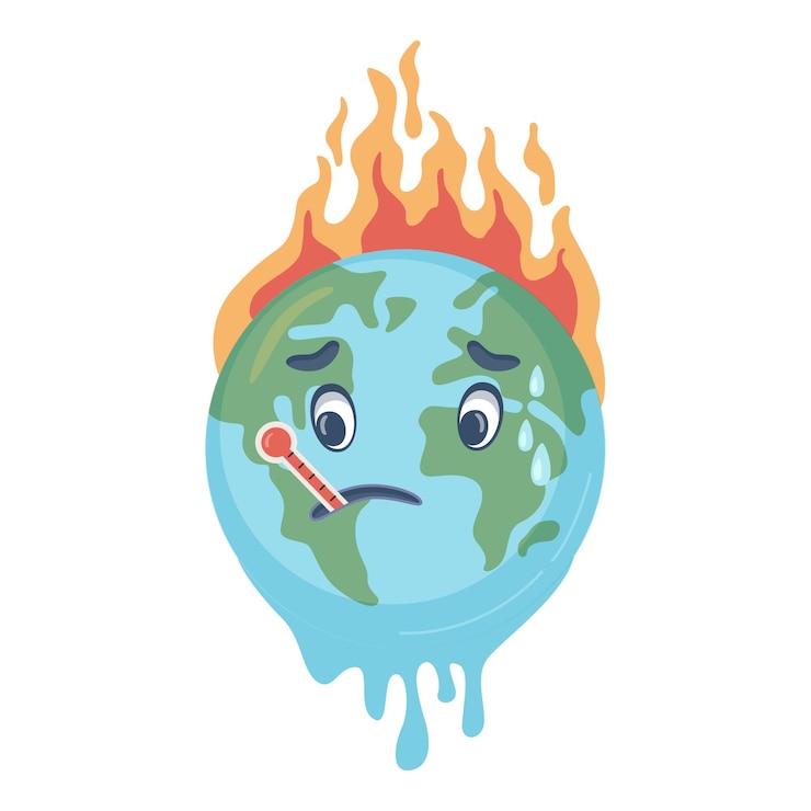 Vettore inquinamento terrestre riscaldamento globale e calore