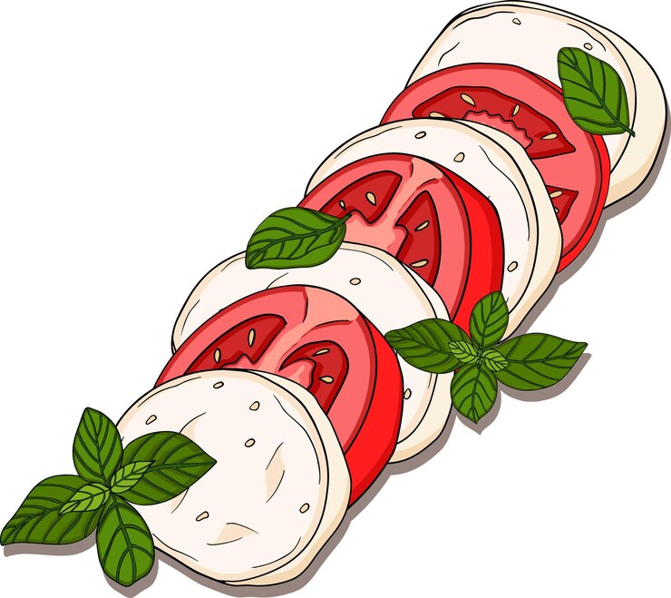 Vettore insalata caprese insalata di verdure