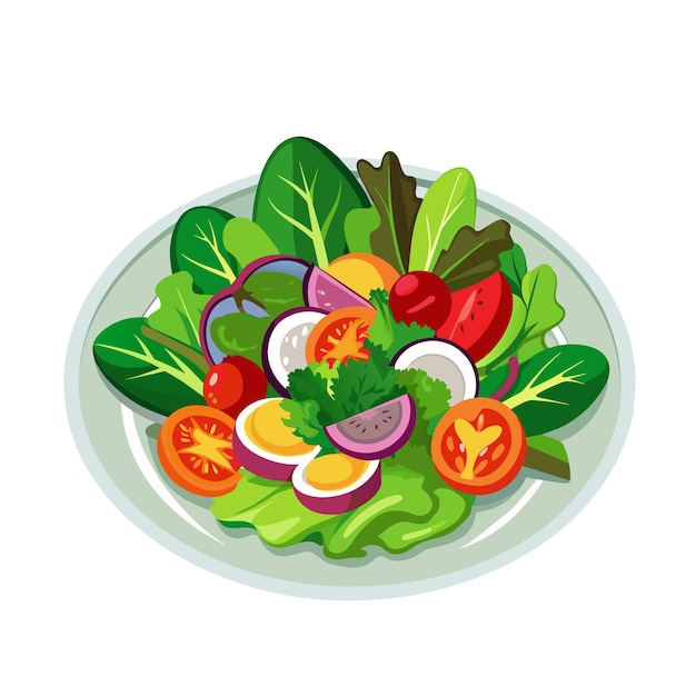 Insalata verde di verdure fresche ciotola di insalata su sfondo bianco