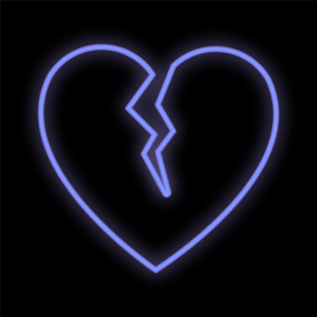 Insegna al neon digitale festiva blu luminosa e luminosa per un negozio o una carta bella splendente con un amore