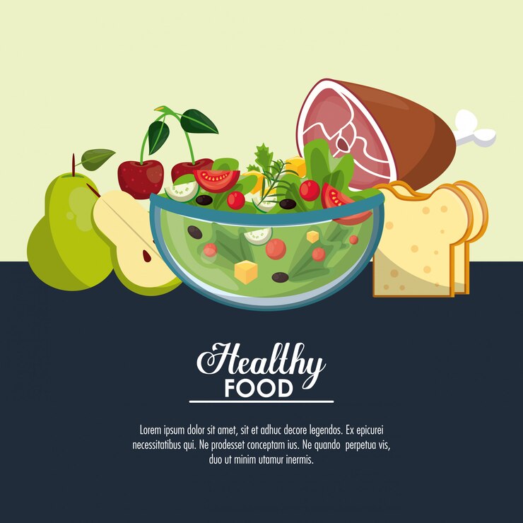Vettore insegna dell'alimento sano dell'insalata deliziosa
