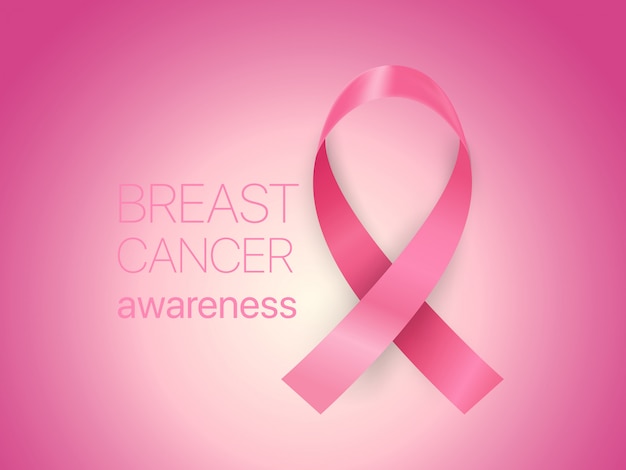 Insegna di mese di consapevolezza del cancro al seno con il nastro rosa