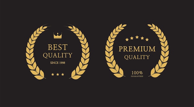 Insegna di qualità premium etichetta di qualità migliore corone d'oro di alloro premio 100 garantito
