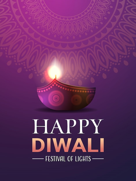 insegna indù tradizionale di festa di celebrazione di festival delle luci indiane tradizionali di Diwali