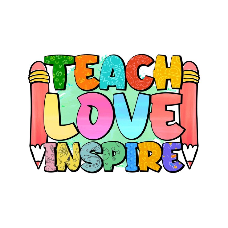 Insegna l'amore ispira il design della maglietta a sublimazione del ritorno a scuola