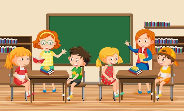 Insegnante e studenti in classe