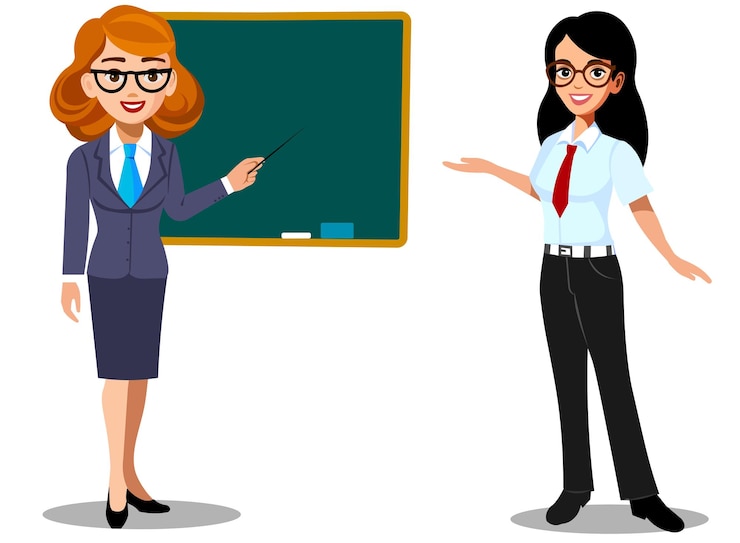 Vettore insegnanti scolastici donne