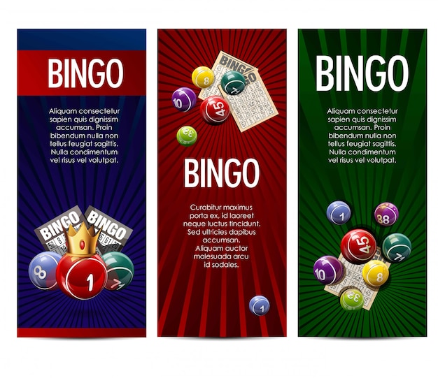 Insegne di vettore del gioco del lotto della lotteria di bingo messe