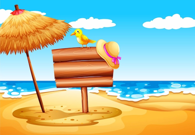 Insegne vuote in spiaggia