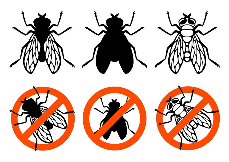 Insetto mosca Segnale di divieto Sagoma di contorno