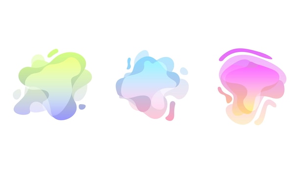 Insieme astratto Collezione di colori liquidi Forme geometriche Gradiente fluido Elementi dinamici Logo banner