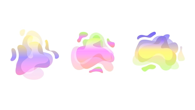 Insieme astratto Collezione di colori liquidi Forme geometriche Gradiente fluido Elementi dinamici Logo banner