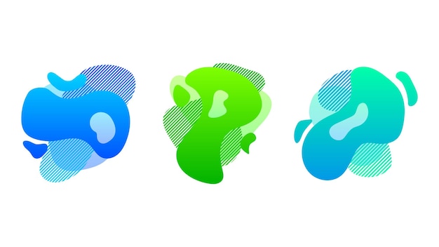 Insieme astratto Collezione di colori liquidi Forme geometriche Gradiente fluido Elementi dinamici Logo banner