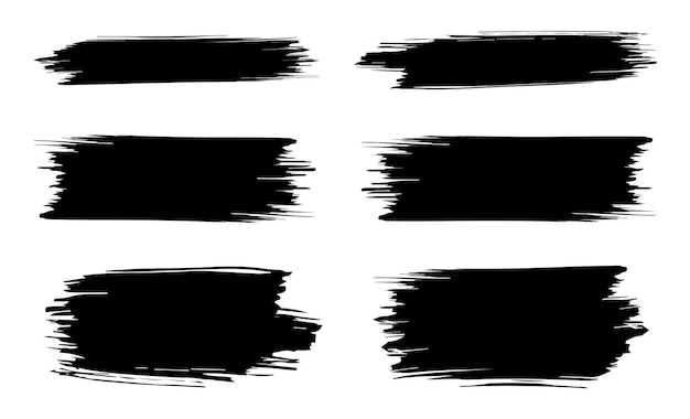 Insieme astratto del tratto di pennello nero
