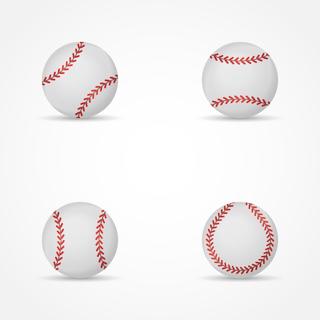 Insieme dell'illustrazione isolata baseball.