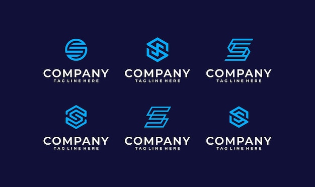 Insieme della moderna collezione di icone del logo della lettera s