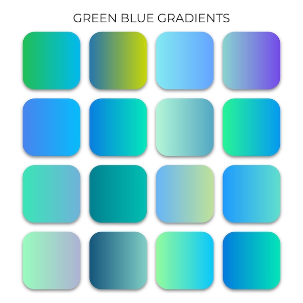 INSIEME DELLA PALETTE DI COLORE Sfumata BLU VERDE