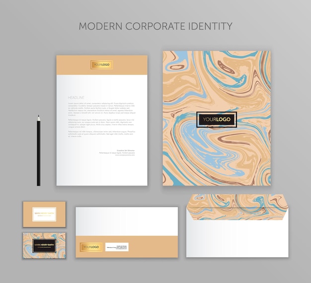 Insieme di affari di identità corporativa Design moderno modello di cancelleria Documentazione per le imprese