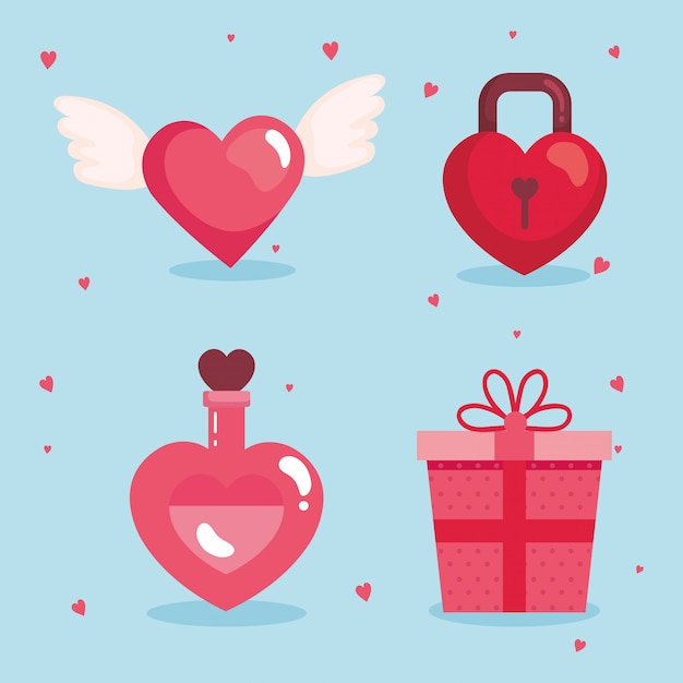 Insieme di elementi di San Valentino