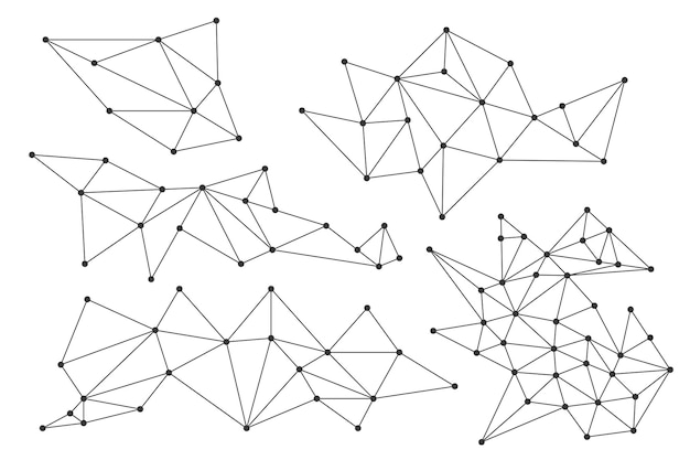 Insieme di elementi lineari triangolari Modelli triangolari isolati Elementi grafici poligonali Vettore