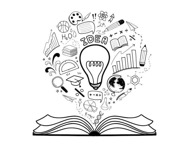 Vettore insieme di idea di educazione doodle disegnato a mano