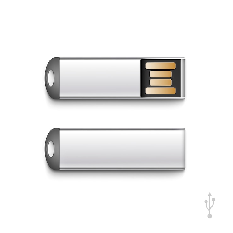 Vettore insieme di memoria della chiavetta usb isolato