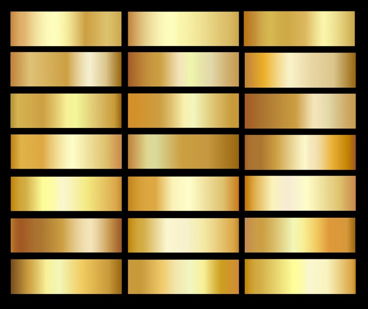 Vettore insieme di modelli di sfumature d'oro