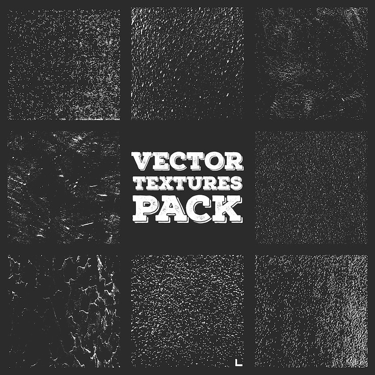 Vettore insieme di struttura in difficoltà grunge monocromatico