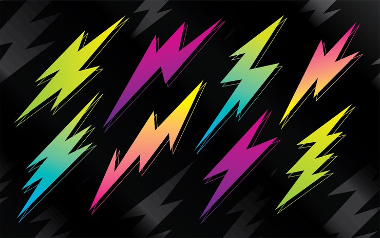 insieme di vettore di elementi grafici astratti gradiente colorato fresco