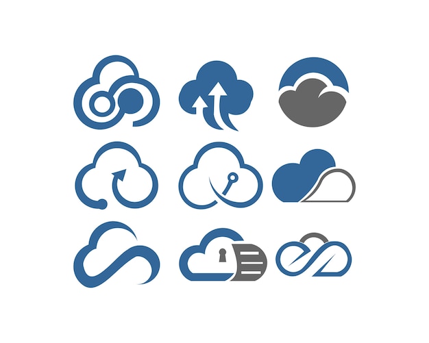 Insieme di vettore di progettazione di forme di nuvola