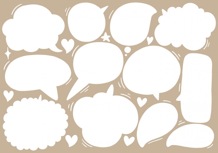 Vettore insieme disegnato a mano di fumetto carino in stile doodle