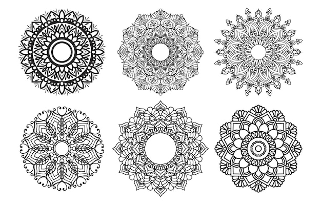 Insieme etnico del modello della decorazione di disegno di vettore della mandala