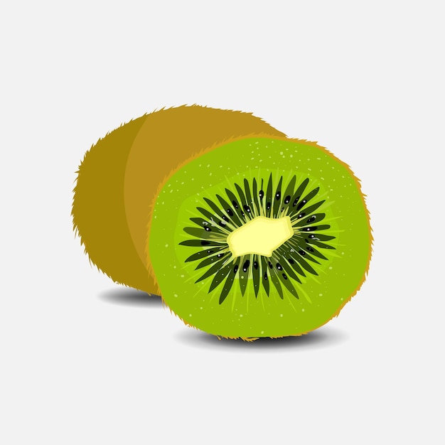 Insieme luminoso di vettore dei kiwi freschi variopinti isolati su un fondo bianco. Frutto Kifi